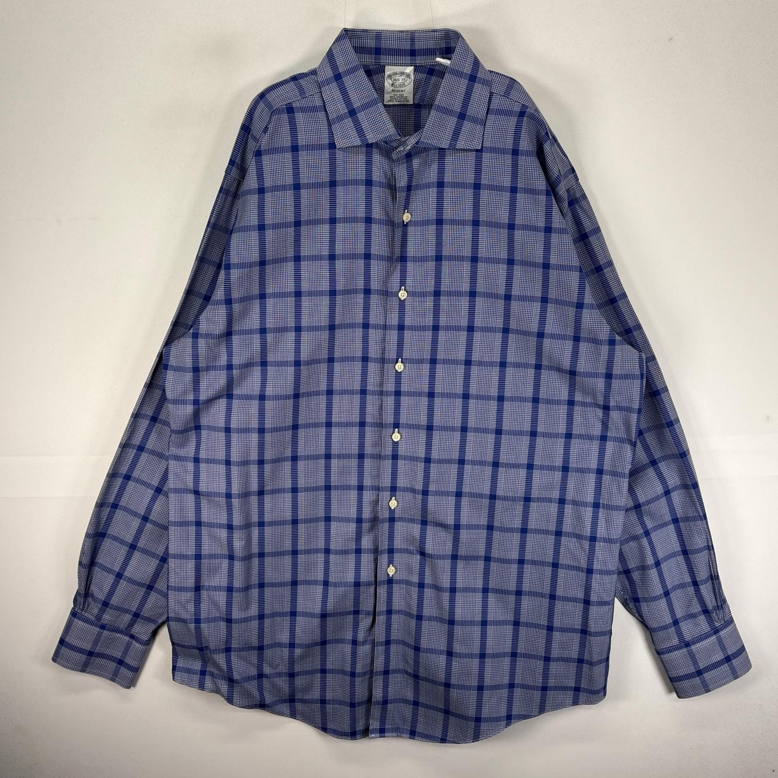 古着 ブルックスブラザーズ Brooks Brothers 長袖シャツ カラーステイ L  ブルー系 チェック メンズ