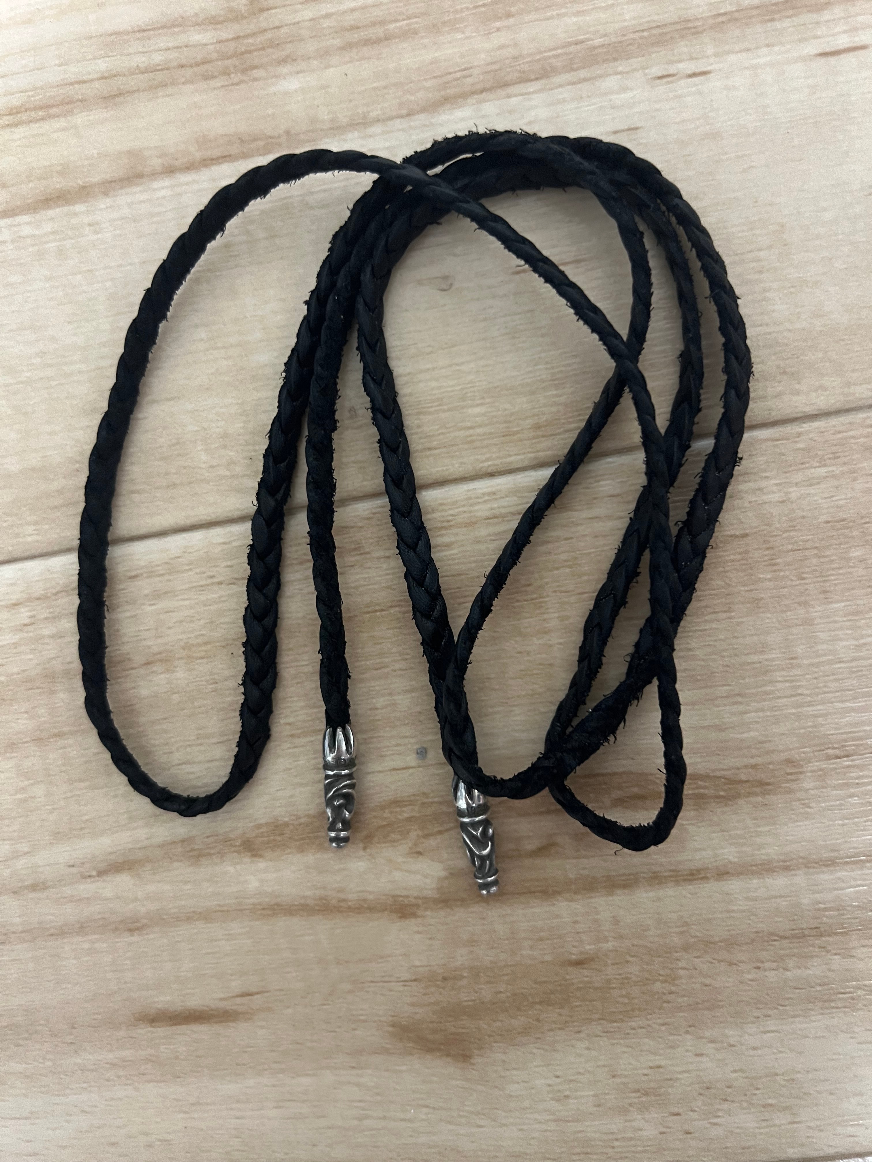 Chrome Hearts Tiny Scroll Leather Blade Chip "Silver"