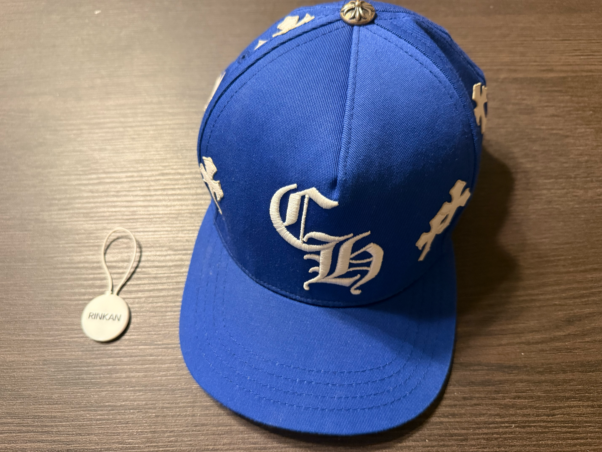 Chrome Hearts CH Hat Cross Patch Baseball Cap "Blue/White"