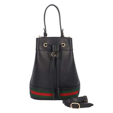グッチ GGスモールバゲット オフィディア ショルダーバッグ レザー 610846 ブラック レディース GUCCI 中古
