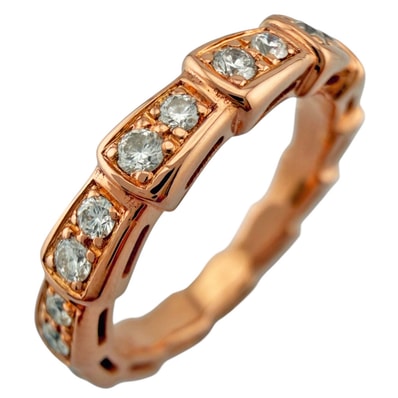 ブルガリ セルペンティヴァイパー リング 指輪 9号 18金 K18ピンクゴールド ダイヤモンド レディース BVLGARI 中古