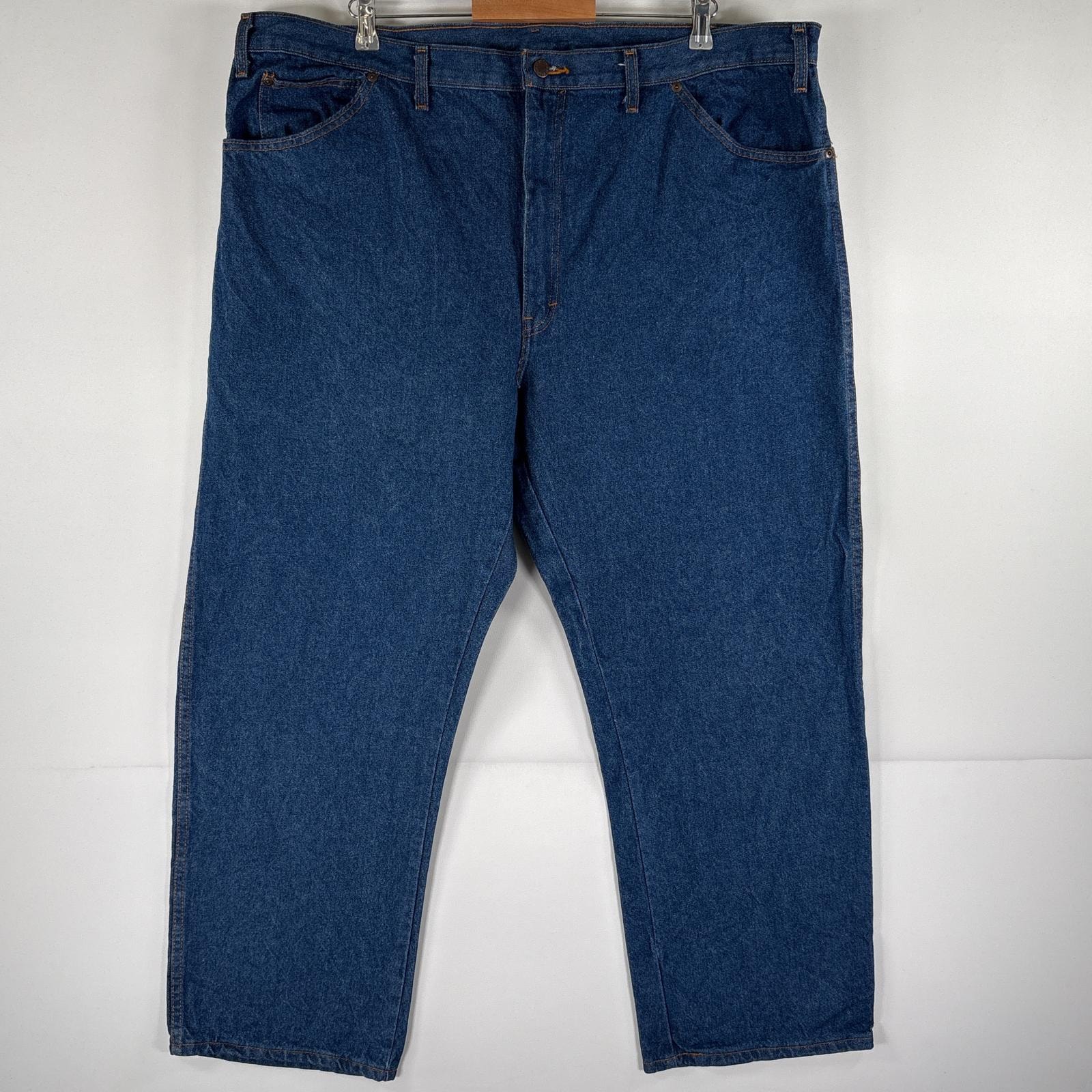 古着 ディッキーズ Dickies ワークパンツ デニム 5ポケット ワンポイント ストレート 大きいサイズ w44 L30 ブルー メンズ