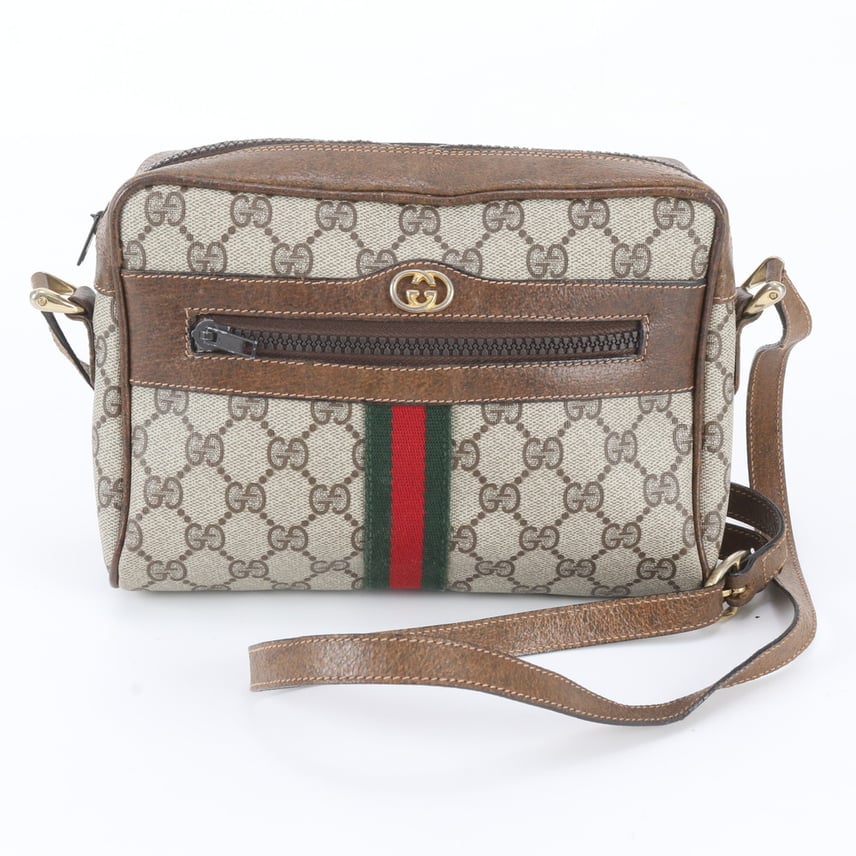 D (傷や汚れあり)】グッチ GGスプリーム シェリー ライン ショルダー D (傷や汚れあり)】グッチ GGスプリーム シェリー ライン ショルダー