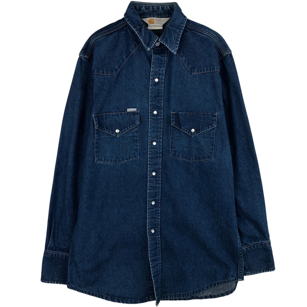 古着 カーハート Carhartt 長袖 デニム ウエスタンシャツ メンズM相当/eaa631222