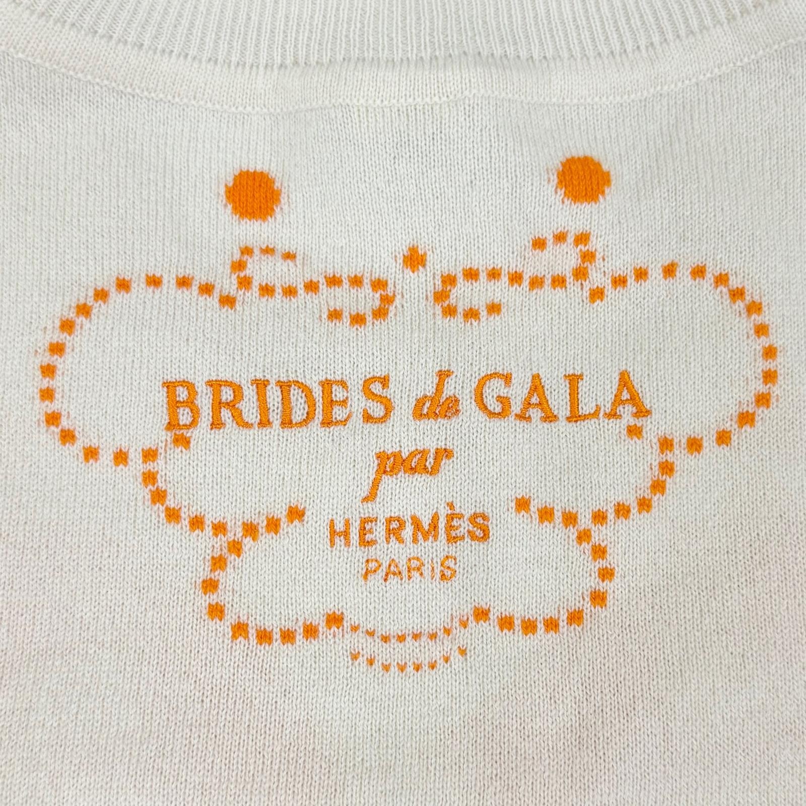 A (未使用に近い)】極美 エルメス BRIDES de GALA 半袖ニット 36