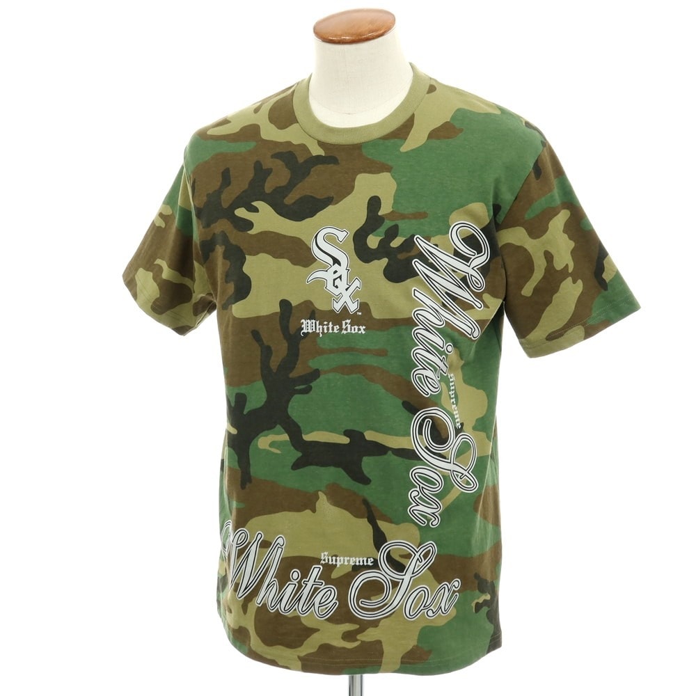 【中古】シュプリーム Supreme × MLB 2025年秋冬 Teams Tee コットン カモフラ 半袖Tシャツ カーキ【サイズM】【メンズ】