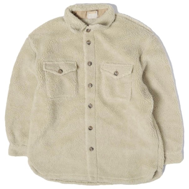 POLO RALPH LAUREN ポロ・ラルフローレン オーバーサイズフェイクシアリングシャツ 211866356001 S NATURAL 長袖 ボアフリース 定価39,600円 トップス g27488