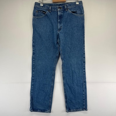 古着 リー Lee デニム パンツ デニム ストレートデニム ジーパン ジッパーフライ 5ポケット 36×30 ブルー系 メンズ