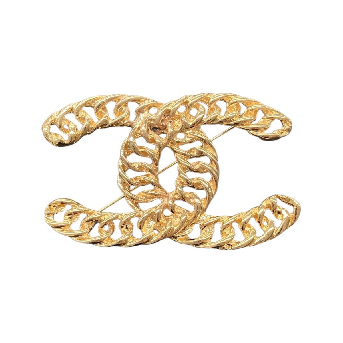 CHANEL シャネル ヴィンテージ ココマーク ゴールド メッキ コメなし ブローチ 1-0284284 【中古】