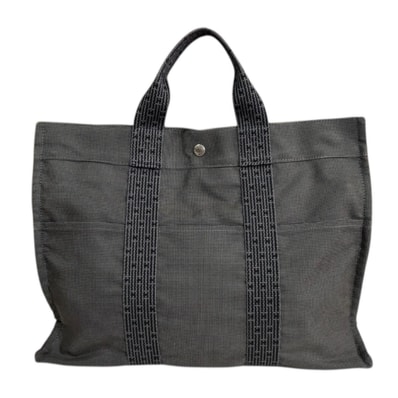 エルメス トートMM エールライン トートバッグ キャンバス グレー レディース HERMES 中古