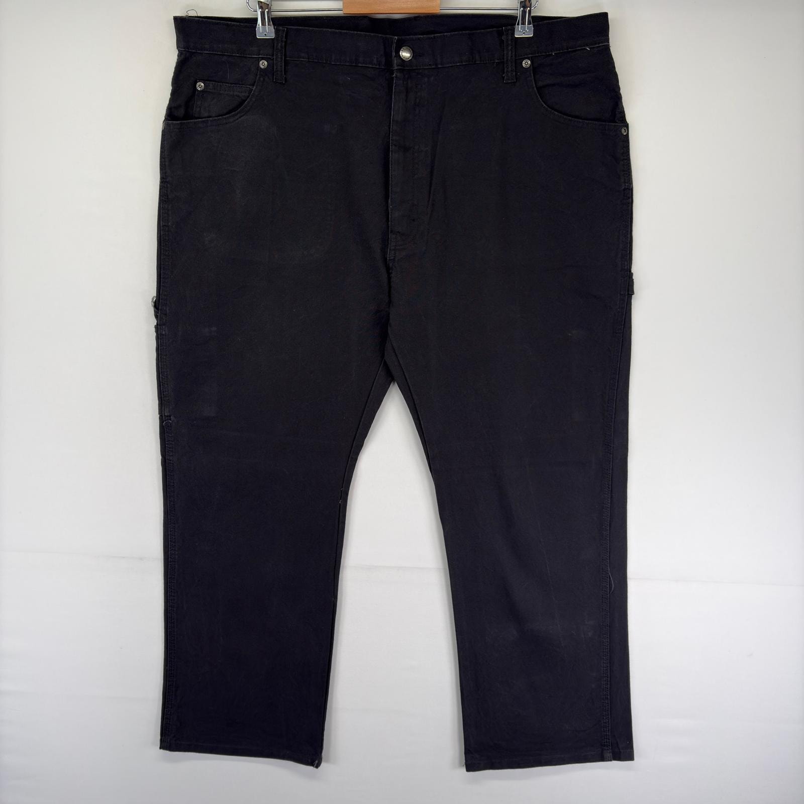 古着 ディッキーズ Dickies ダック パンツ ハンマーループ 大きいサイズ スパナポケット ジッパーフライ w40 L30  ブラック系 メンズ