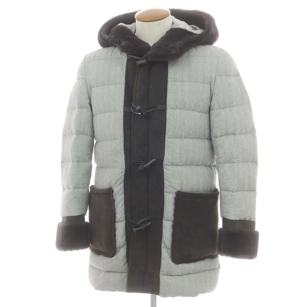 【中古】エンメティ EMMETI コットン ムートン ダウンダッフルコート グレー【サイズ46】【メンズ】