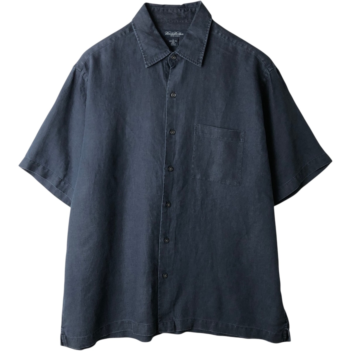 古着 ブルックスブラザーズ Brooks Brothers IRISH LINEN 半袖 リネンシャツ ボックスシャツ メンズL相当/eaa634137