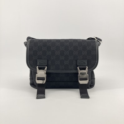 GUCCI(グッチ) GGキャンバス レザートリム 854745 ショルダーバッグ ブラック