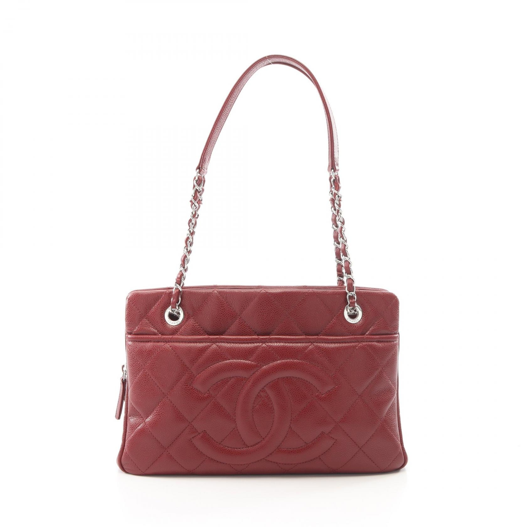 シャネル CHANEL マトラッセ トートバッグ バッグ キャビアスキン(グレインドカーフ) レディース レッド系 A67294 【中古】