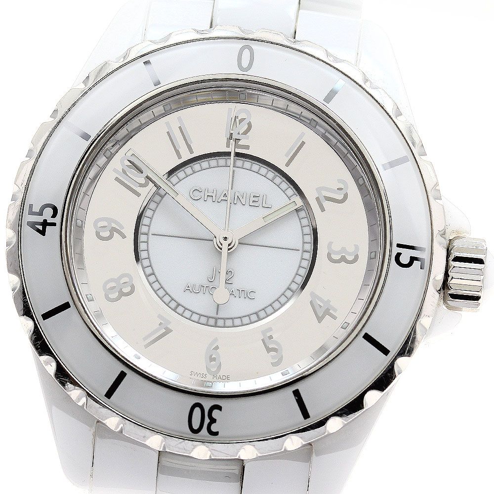 シャネル J12 ミラー 白セラミック H4862 メンズ 【中古】