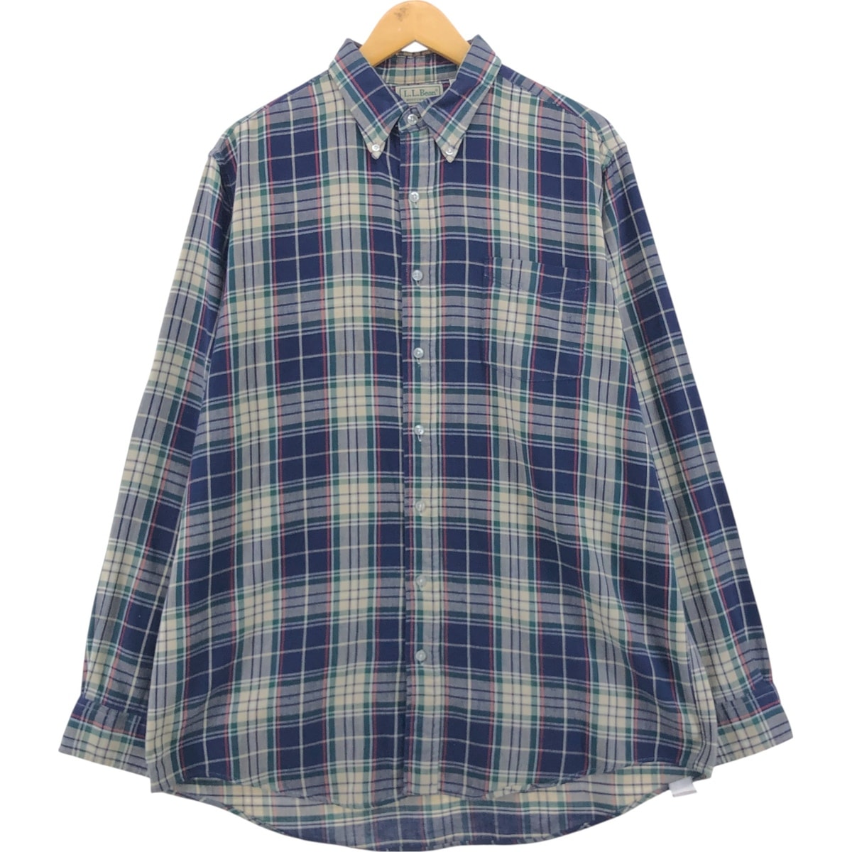 古着 80年代 エルエルビーン L.L.Bean 長袖 ボタンダウンチェックシャツ USA製 メンズL相当 ヴィンテージ/eaa564160