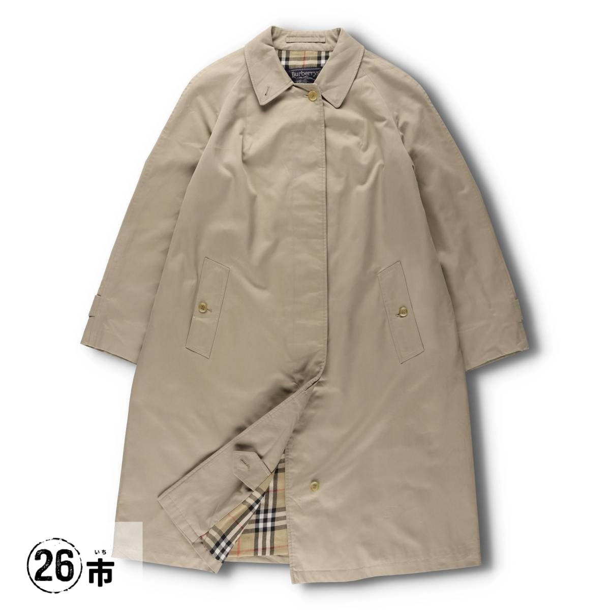 古着 80~90年代 バーバリー Burberry's ステンカラーコート バルマカーンコート 英国製 レディースXXL相当/evb031103