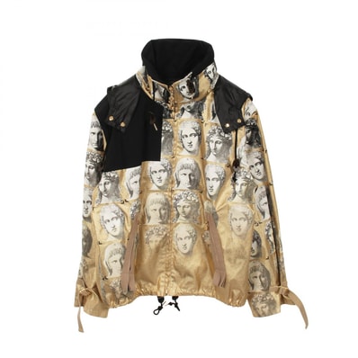 ルイ・ヴィトン LOUIS VUITTON LOUIS VUITTON × FORNASETTI ブルゾン 衣料品 アウター ナイロン コットン レディース ゴールド系 / ブラック系 RW212B H92 FLOW78 【中古】