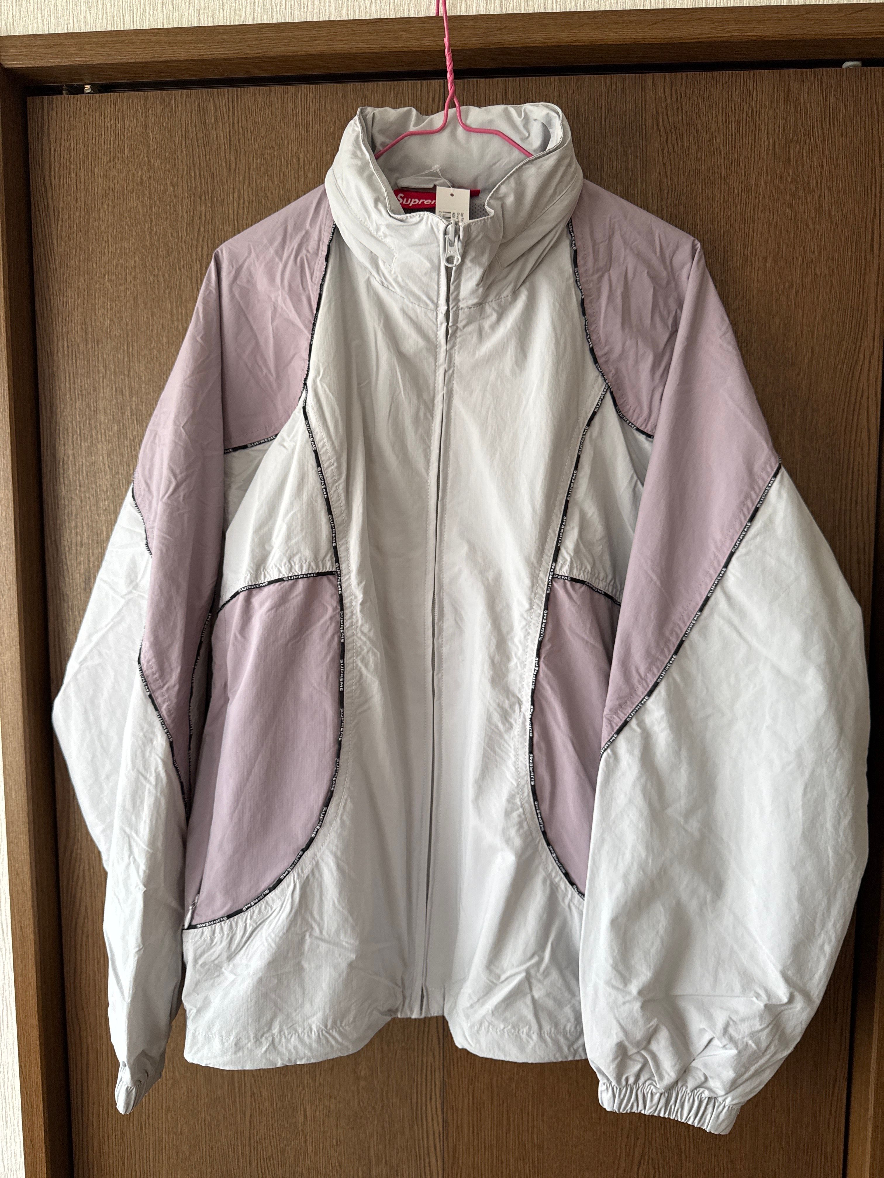 Supreme Logo Piping Hooded Track Jacket "Grey"