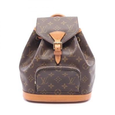 ルイ・ヴィトン LOUIS VUITTON ミニモンスリ リュックサック バックパック バッグ PVCコーティングキャンバス レザー モノグラム レディース ブラウン系 M51137 【中古】