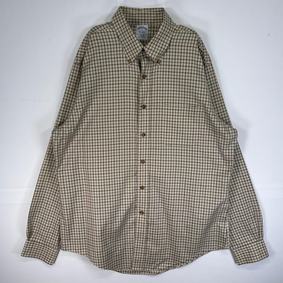 古着 ブルックスブラザーズ Brooks Brothers 長袖シャツ チェック SLIM FIT 胸ポケ L グリーン系 マルチカラー メンズ