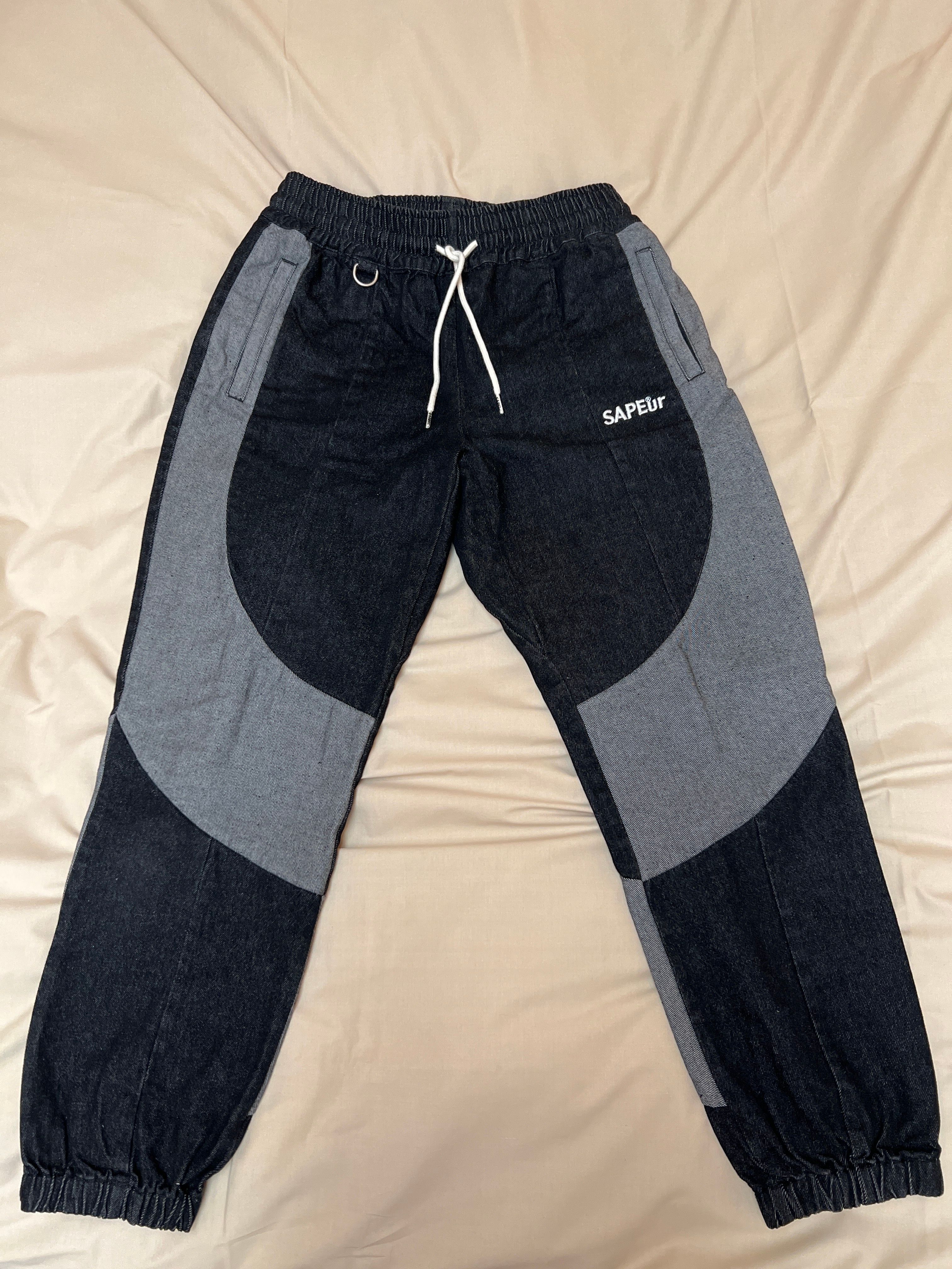 SAPEur DENIM TRACK PANTS "Black"