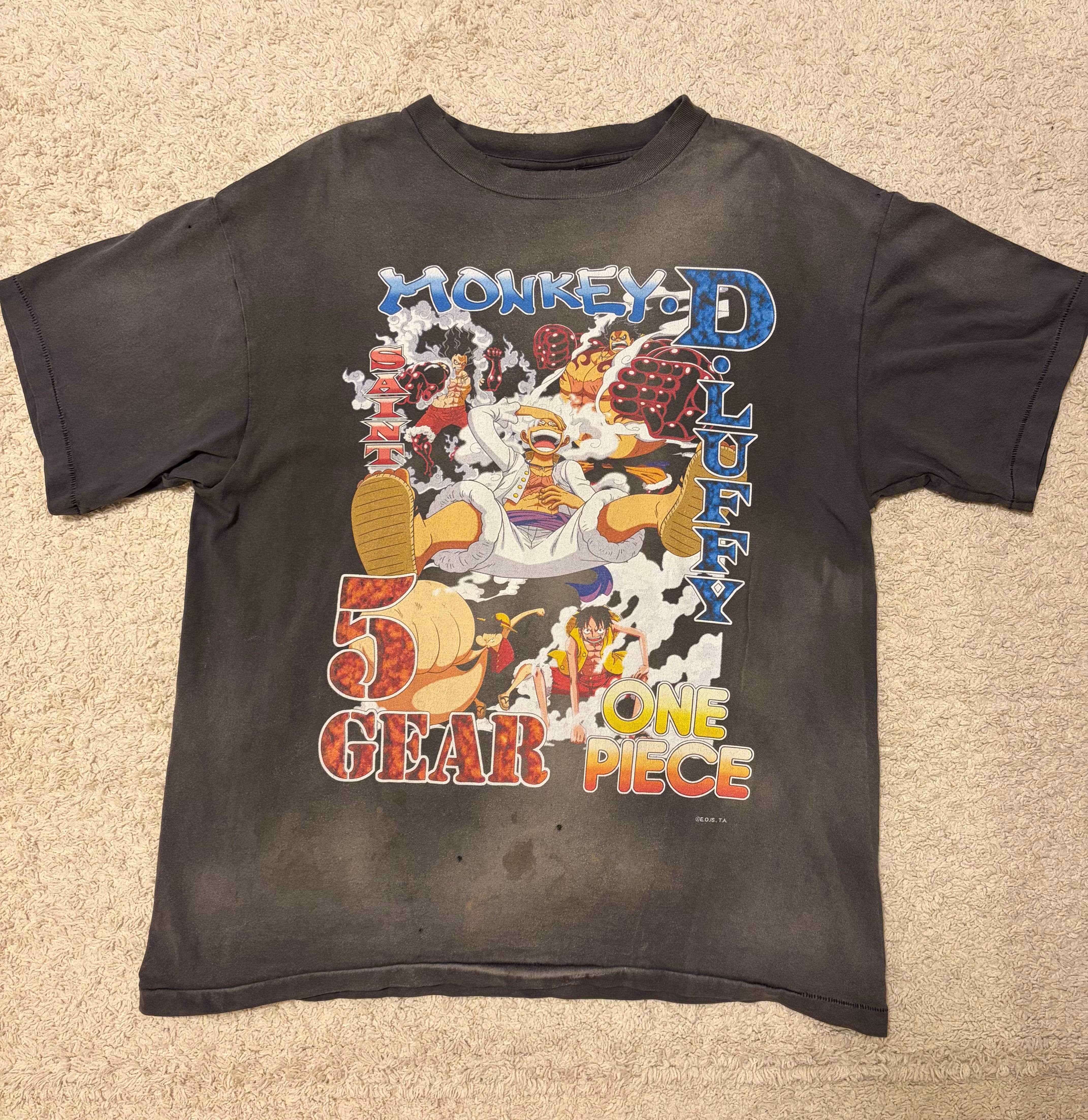SAINT Mxxxxxx x ONE PIECE OP_SS T-Shirt/Luffy "Black"