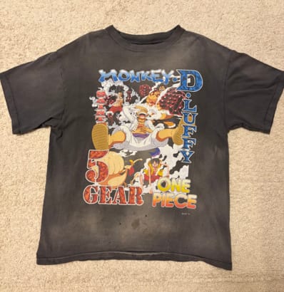 SAINT Mxxxxxx x ONE PIECE OP_SS T-Shirt/Luffy "Black"