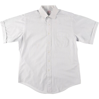 古着 ブルックスブラザーズ Brooks Brothers MAKERS ワイドカラー 半袖 ストライプシャツ USA製 メンズXL相当/eaa553934