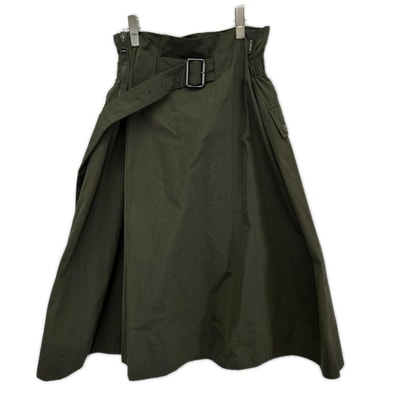 モンクレール D20932566900 18年 カーキ GONNA ナイロン ベルト付き スカート 38