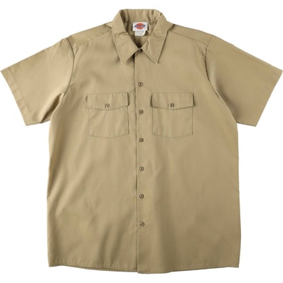 古着 ディッキーズ Dickies 半袖 ワークシャツ ボックスシャツ USA製 メンズXL相当/eaa665195