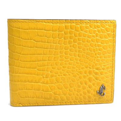 ジミーチュウ JIMMY CHOO 札入れ 型押しレザー イエロー メンズ【中古】 h32326a