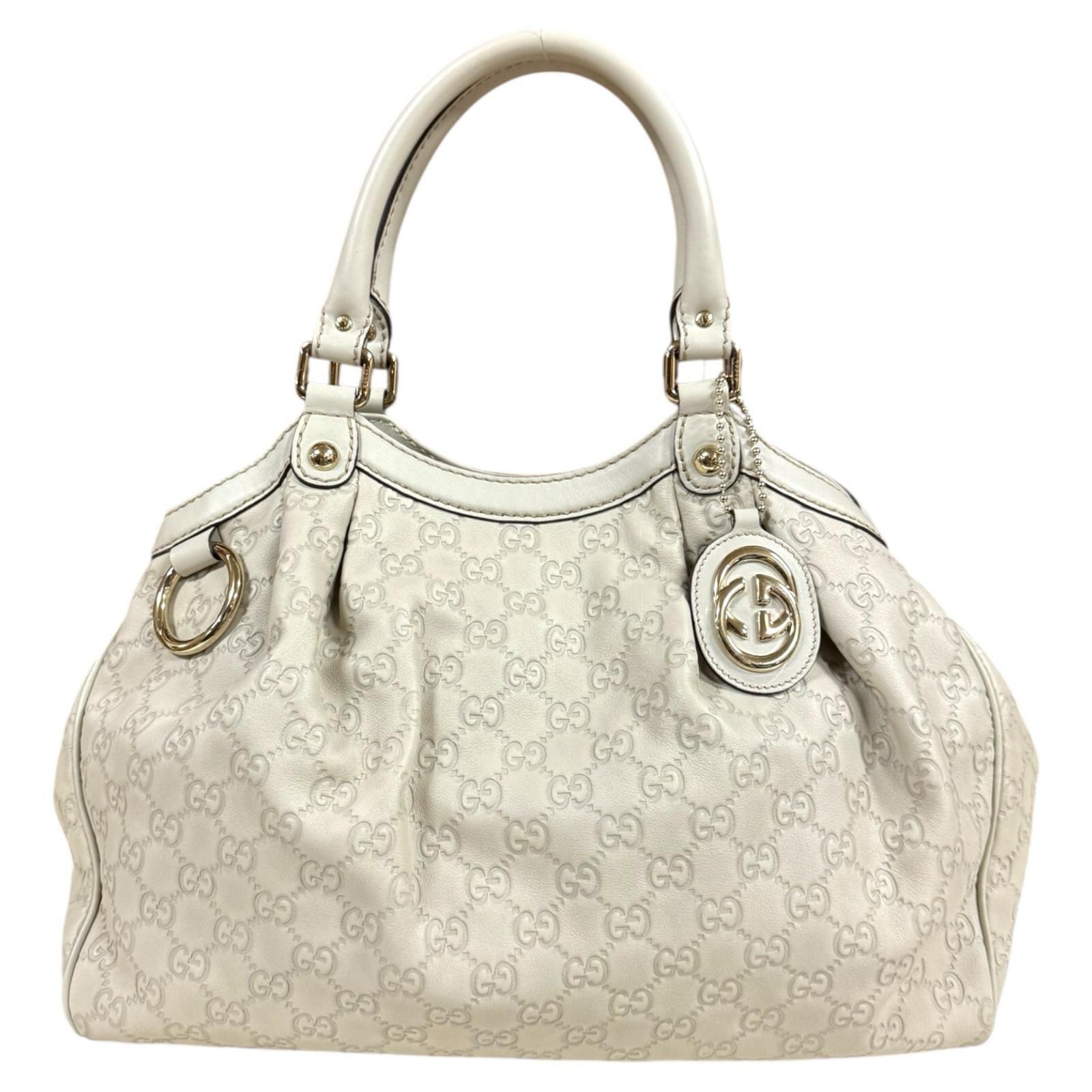 グッチ スーキー グッチシマ ハンドバッグ レザー 211944 ホワイト レディース GUCCI 中古