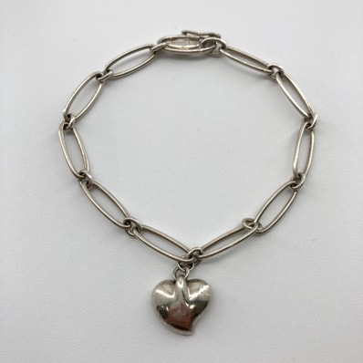 TIFFANY&Co.(ティファニー) ハートモチーフ Ag925 チェーン ブレスレット 8.99g シルバー