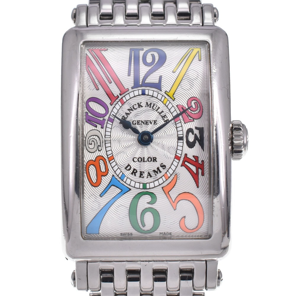 フランクミュラー FRANCK MULLER 902QZ ロングアイランド カラードリーム シルバー クォーツ レディース 良品 腕時計 J#147607