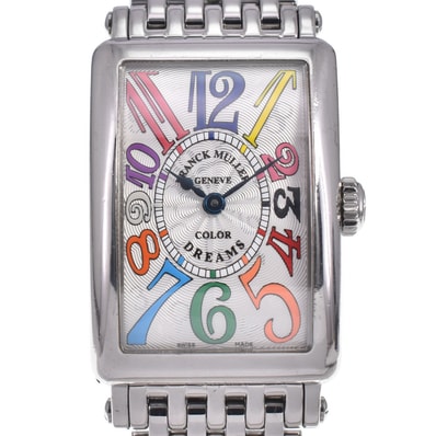 フランクミュラー FRANCK MULLER 902QZ ロングアイランド カラードリーム シルバー クォーツ レディース 良品 腕時計 J#147607