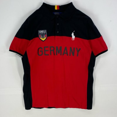 古着 ポロバイラルフローレン Polo by Ralph Lauren 半袖シャツ ワンポイント ドイツ ポロシャツ ゲームシャツ L ブラック系 メンズ
