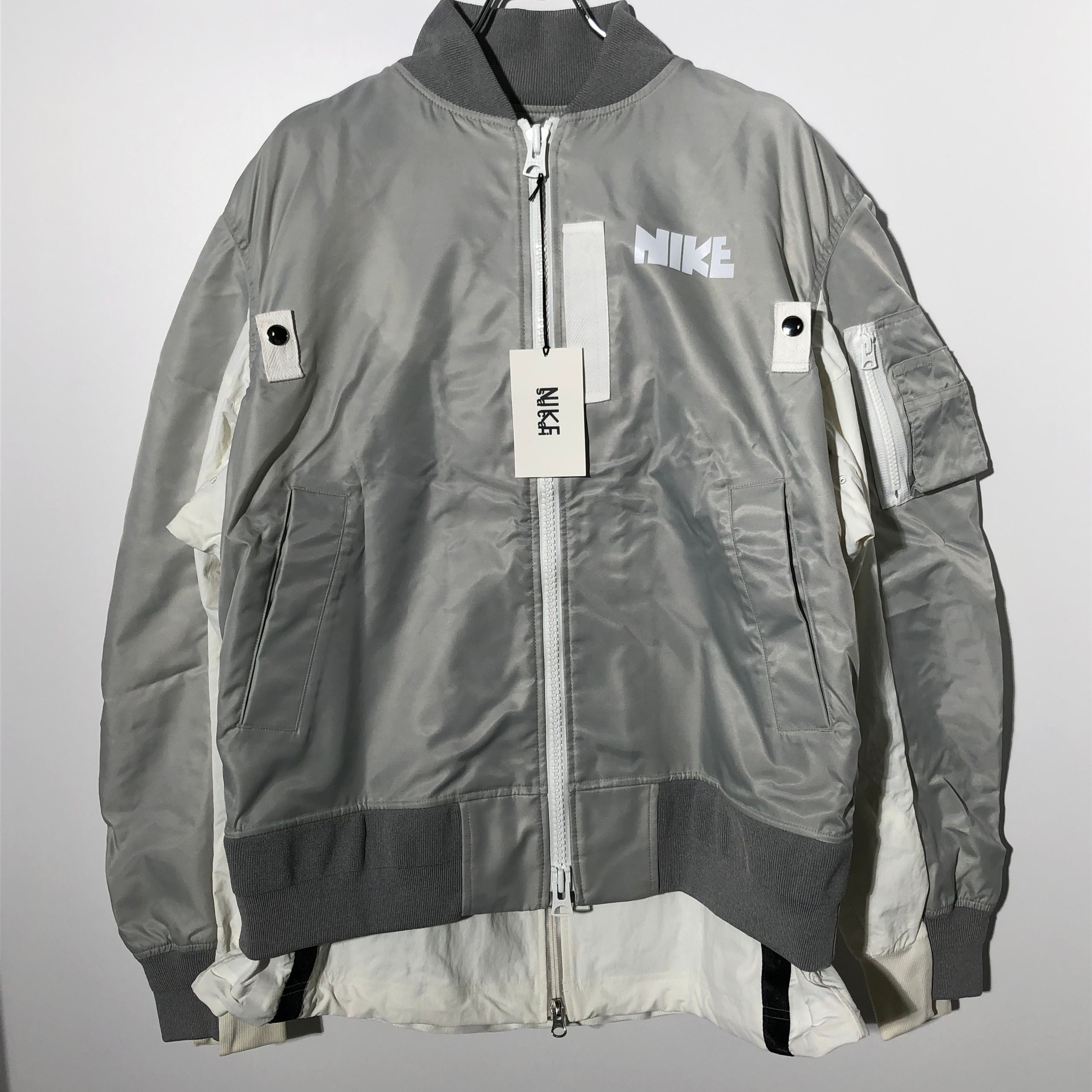 Nike x Sacai NRG Layered Bomber Jacket "Grey Fog"