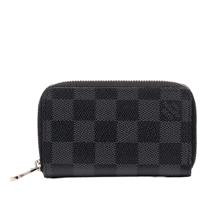 ルイ ヴィトン ダミエ グラフィット ジッピーコインパース コインケース 小銭入れ N63076 ブラック PVC レザー メンズ LOUIS VUITTON 中古