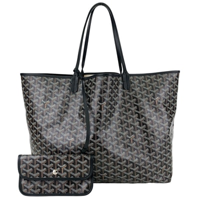 GOYARD ゴヤール サンルイPM ポーチ付き トートバッグ PVC レザー ブラック ユニセックス【中古】
