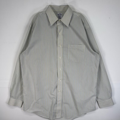 古着 ブルックスブラザーズ Brooks Brothers 長袖シャツ ストライプ CLASSIC 胸ポケ M イエロー系 マルチカラー メンズ