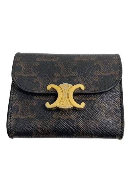 CELINE Small Triomphe Wallet in Triomphe Canvas  "Tan"