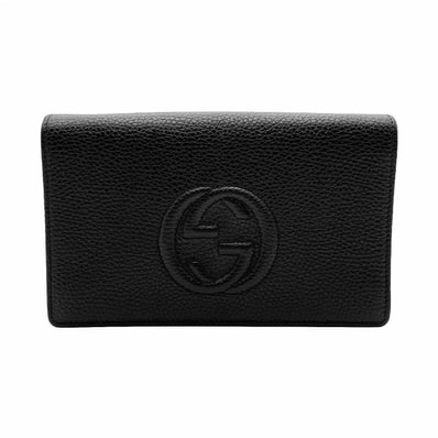 GUCCI グッチ ソーホー SOHO エンボス ショルダーバッグ
チェーンウォレット インターロッキングG 598211 レザー ブラック レディース
【中古】