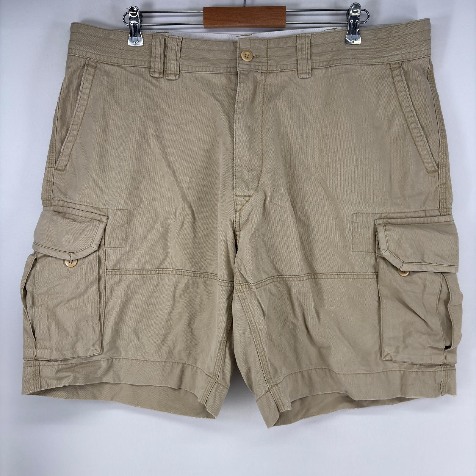 古着 ポロ・ラルフローレン POLO RALPH LAUREN ショートパンツ カーゴパンツ ワンポイントロゴ チノパン w42 ベージュ系 メンズ