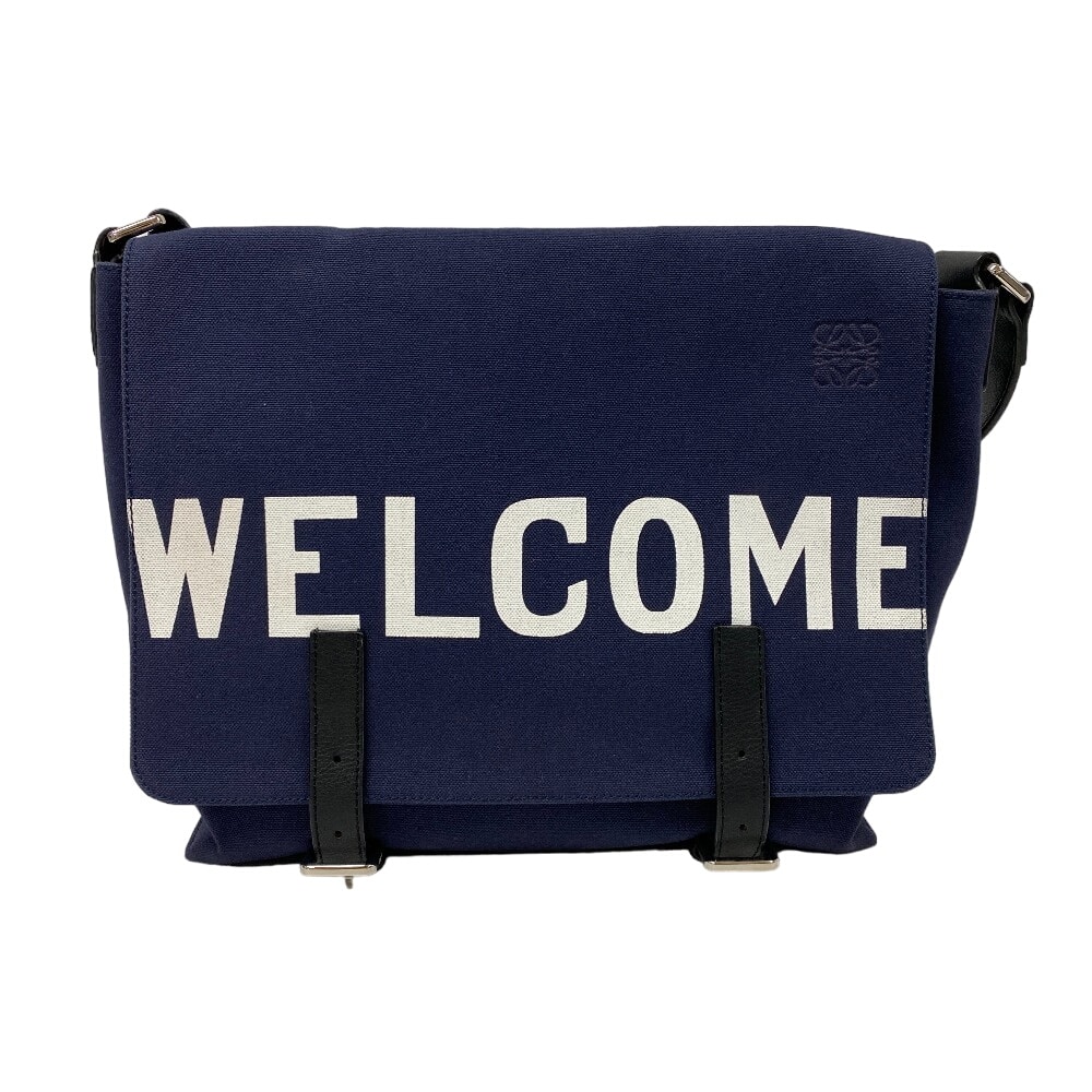 ロエベ LOEWE ショルダーバッグ ミリタリー メッセンジャー ネイビー