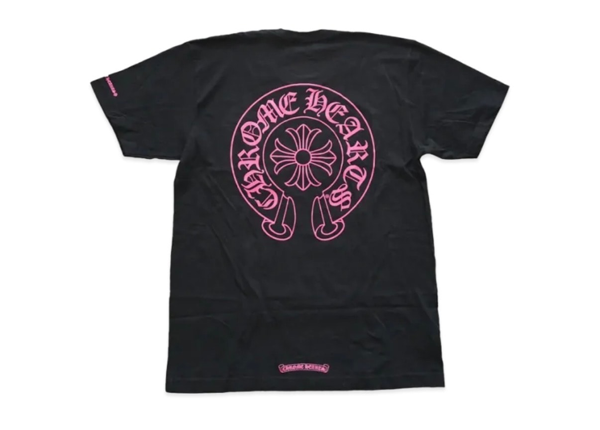 Chrome Hearts Pink Logo Horseshoe S/S Pocket Tee "Black"