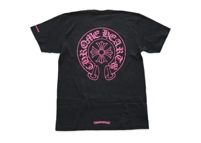 Chrome Hearts Pink Logo Horseshoe S/S Pocket Tee "Black"