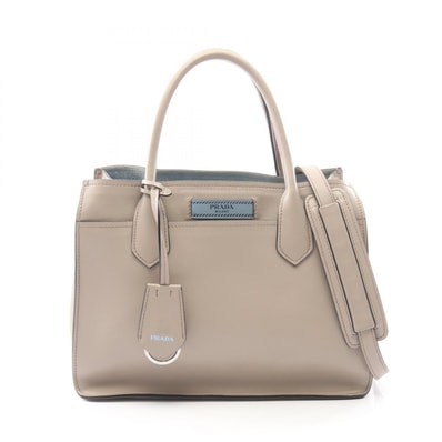 プラダ PRADA CITY CALF 2WAY ハンドバッグ バッグ レザー レディース ベージュ系 1BA178 【中古】
