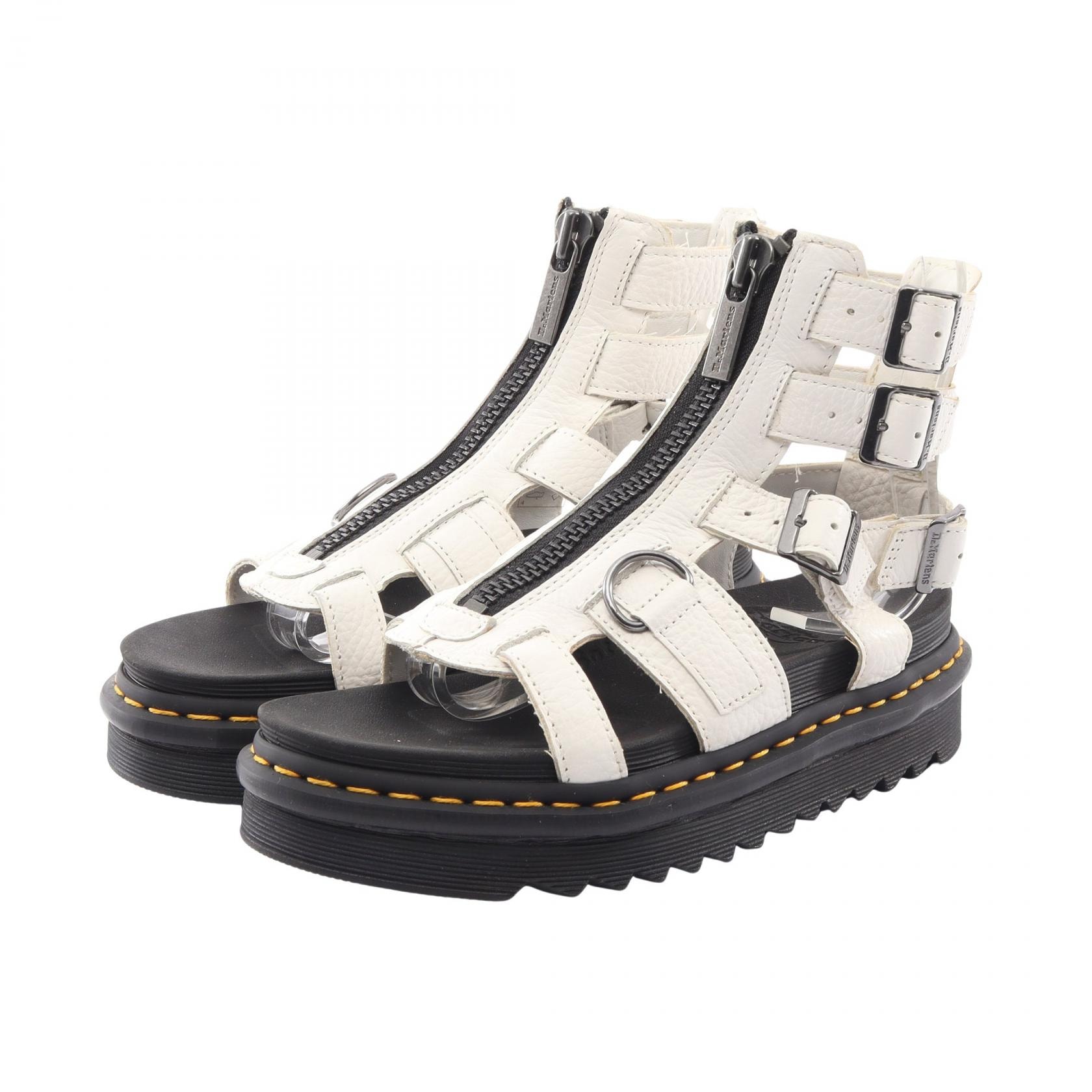 ドクターマーチン Dr.Martens OLSON サンダル 靴 レザー レディース ホワイト系 / ブラック系 【中古】